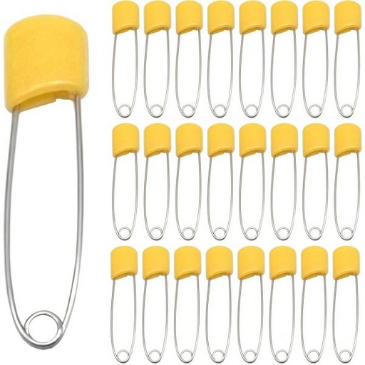 50Pcs 2.2 플라스틱 머리 안전핀 내피 천 기저귀 안전핀 안전 잠금 잠금장치오렌지