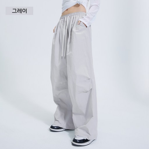 zauo 여름 낙하산 썬 팬츠 여성 백 얇은 섹션 빠른 건조 스트레이트 팬츠 느슨한 통기성 작업 바지