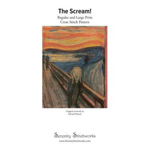 (영문도서) The Scream! Cross Stitch Pattern: Regular and Large Print Cross Stitch Chart Paperback