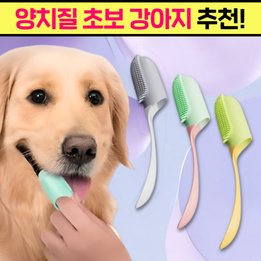 강아지 양치가 쉬워지는 편안하개 손가락형 애견 칫솔