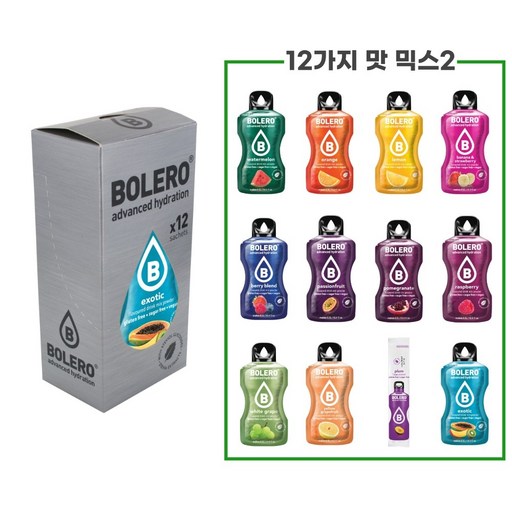 [볼레로믹스2] 2kcal 무설탕 과일워터 12가지맛 믹스2 (생수 500ml)