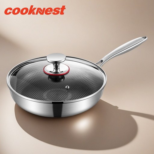 CookNest IH 스테인리스 코팅 프라이팬 304 스텐 벌집 인덕션 후라이팬