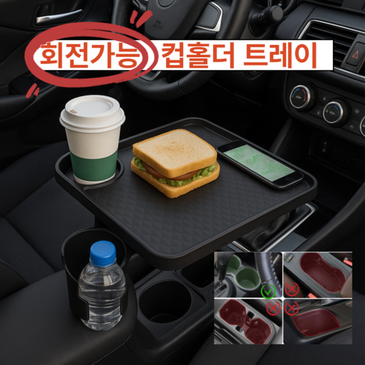 데즐링 간편장착 차량용 컵트레이블