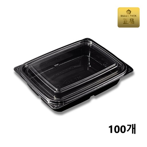 버디팩 PET 검정 사각 반찬 용기 700ml MT-212 샐러드 ㄱ