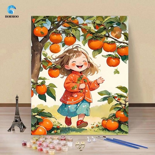 HORMOO 페인팅 DIY명화그리기 DIY캔버스형 diy 그림그리기 40 x 50cm (액자+색칠하기도구)