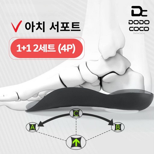 도도코코 아치형 발편한 깔창 1+1