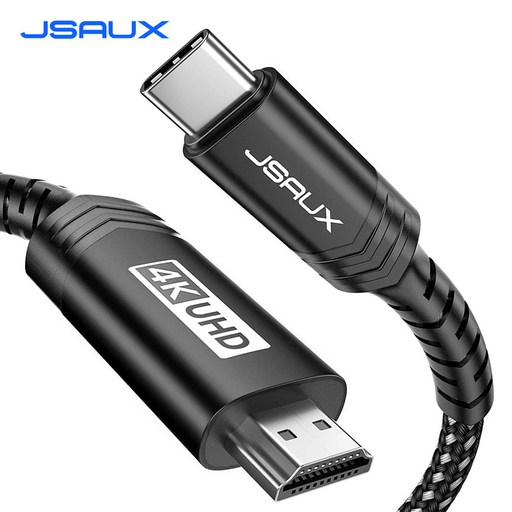 JSAUX C타입 to HDMI 4K UHD 60Hz Ver2.0 미러링 케이블 블랙