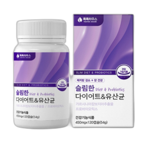 톡톡하우스 다이어트 유산균 식약청 인증 비피더스 3종 b3 슬림 핏 엔 체지방 감소 가르시니아 락토바실러스