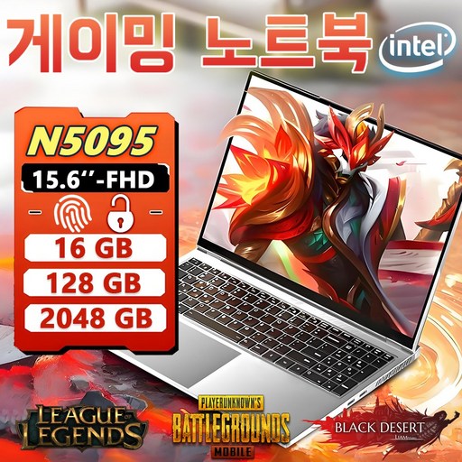 QQO 게이밍노트북 15.6 inch RAM 16GB/HDD 128GB/SSD 2048GB 가성비 노트북 Windows 10 Home & Ms Office 지문 잠금 해제