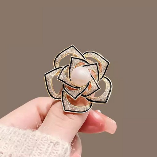 유니스뮬라 로즈 브로치 블랙 스몰 장미꽃 옷핀브로치
