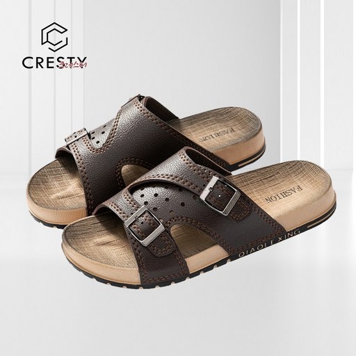 CRESTY 남성용 여름 휴양지 샌들 데일리 발편한 슬리퍼