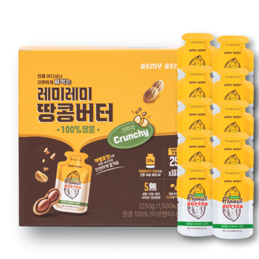 레미레미 짜먹는 땅콩버터 크런치 땅콩 100%