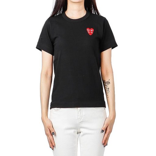 [꼼데가르송] (P1T287 BLACK) 여성 반팔 티셔츠 21SS