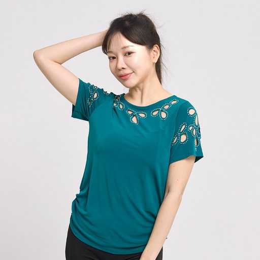 리나컴퍼니 물방울펀칭티셔츠 LDT31400