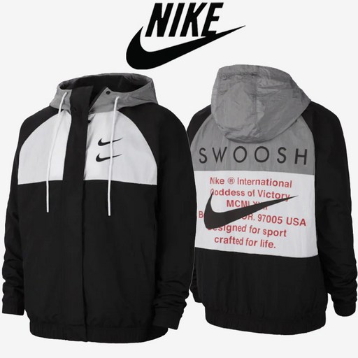 [해외미국] Nike Swoosh Woven Jacket 나이키 스우시 남자 우븐 바람막이 점퍼집업자켓