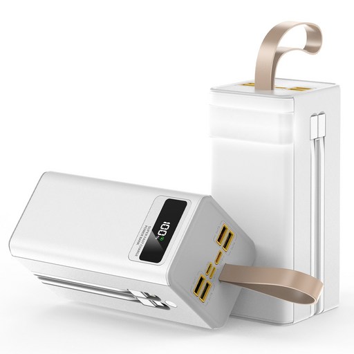 보조배터리 대용량 60000mAh 고속충전PD 22.5W 2개 케이블 내장 차박용 캠핑용 야외용 멀티단자
