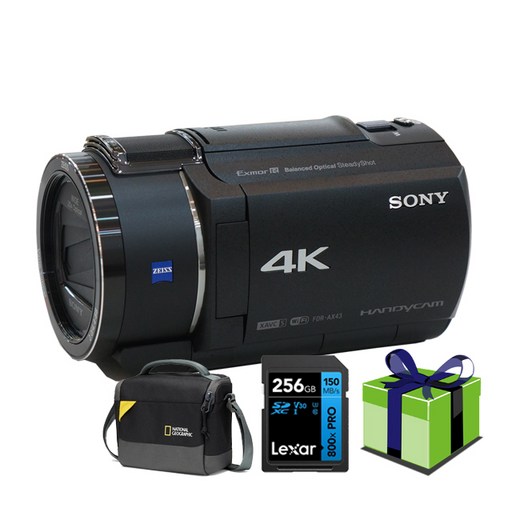 소니정품 FDR-AX43A 4K256G 내셔널지오그래픽 가방 필수패키지 4K캠코더