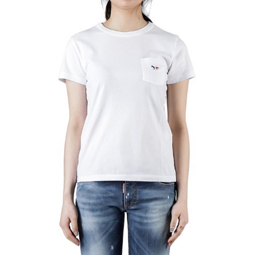 [메종키츠네] (AW00102KJ0007 WHITE) 여성 반팔 티셔츠 20SS