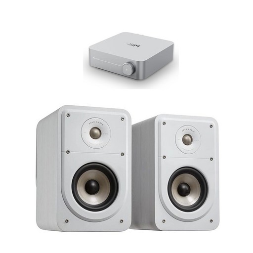 WiiM(윔) AMP + 폴크오디오 ES15 하이파이 네트워크 오디오, 앰프(실버), 블랙