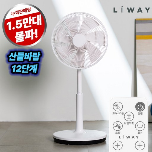 리웨이 스탠드형 리모컨 무소음 선풍기