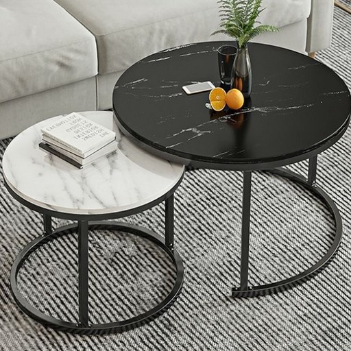 하루꿈 원형 테이블 세트 거실 소파 인테리어 접이식 조합형 홈카페 수납 디자인 티테이블