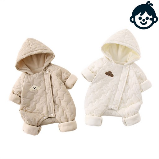 신생아 겨울외출복 패딩 퀄팅 012개월 방한 후드 패딩우주복