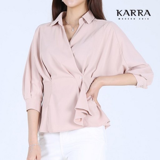 카라 KARRA 77까지 모던시크배트윙랩블라우스 KB0FBL307G