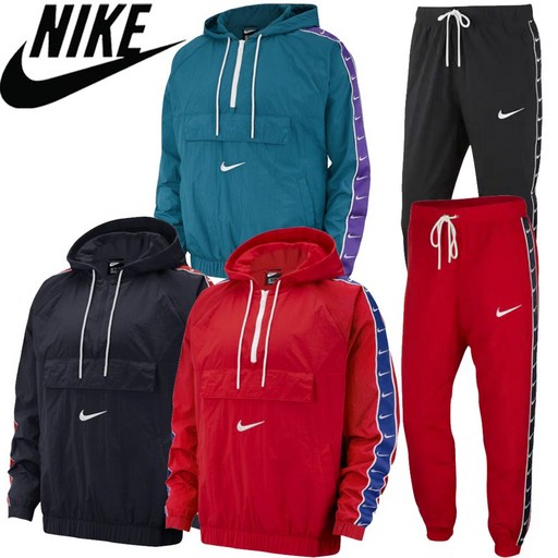 [해외] 미국정품 Nike Swoosh Woven 나이키 스우시 우븐 남자 아노락 바람막이 쿼터집업 자켓 및 트레이닝 팬츠 바지