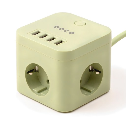 보코 USB 큐브 멀티탭 3구 그린