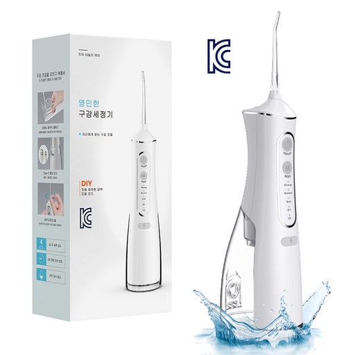 ANYOU 특허디자인 구강세정기 KC 인증 300ML 대용량 구강관리 물치실 + 5개 노즐팁
