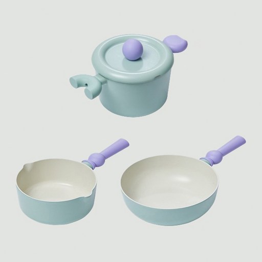 베터핑거 쿡웨어 민트 3종 세트(양수18cm+쁘띠웍18cm+웍22cm)