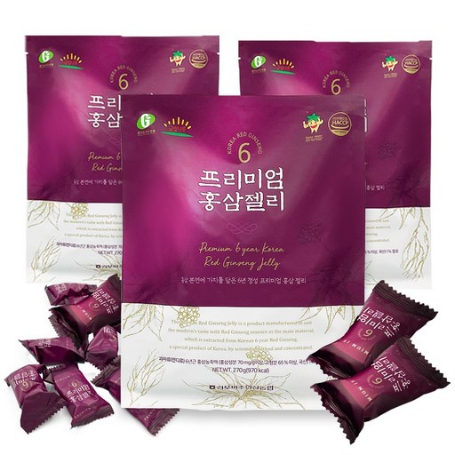 정심홍삼 6년근 프리미엄 홍삼젤리 영양간식