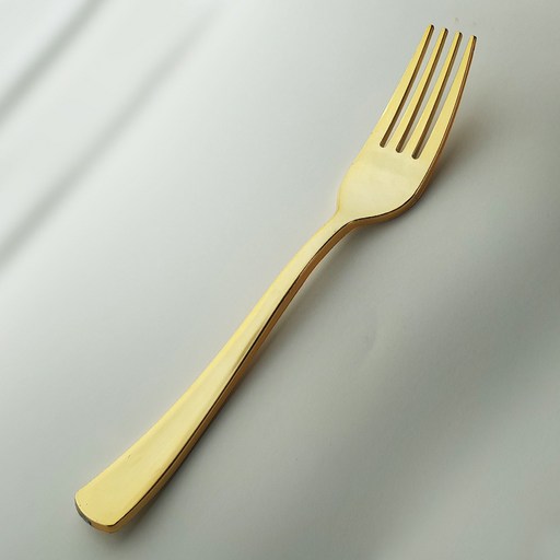 쓱싹 고급 플라스틱 클래식 골드 일회용 포크 18.5cm