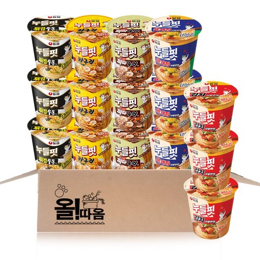 올따옴 누들핏 컵라면 5종 C세트 (육개장사발3+김치사발3+튀금우동3+짜파구리3+카구리3)