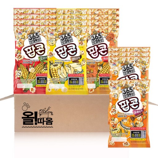 올따옴 사조 전자레인지 팝콘 4종 기획세트(오리지날4+버터4+달콤4+카라멜4)