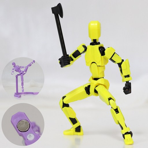 [착착 붙어] 아느캐 DIY 3D 더미 액션 피겨 구체관절 자석형 피규어 무기7종+거치대+손 파츠6종+자석2개 제작영상제공