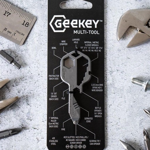 [공식] 긱키 GeeKey 미국 미니 키체인 멀티툴 커터칼 스포크렌치 맥가이버툴