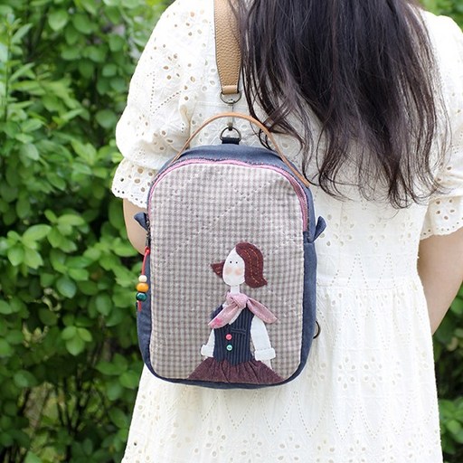 바이핸즈 단발머리소녀 슬링백 퀼트 DIY 패키지