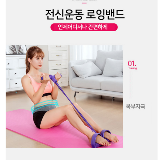 르네홈 홈트 전신 스트레칭 로잉 튜빙밴드