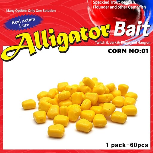 JRC엘리게이터 인조미끼 옥수수/1봉60pcs CORN/송어 산천어 붕어 낚시