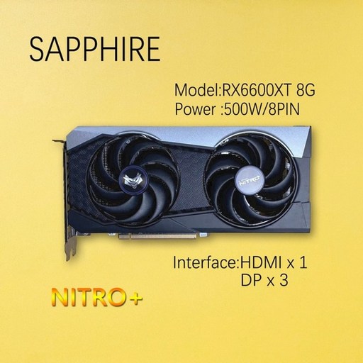 sapphire rx 6600 xt 6600xt 8gb nitro 6000 그래픽 카드 gpu radeon rx6600xt gddr6 비디오 카드 데스크탑 pc amd 컴퓨터 게임
