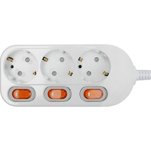 번개표 절전형 개별 스위치 멀티탭 3구 WI-MC21633