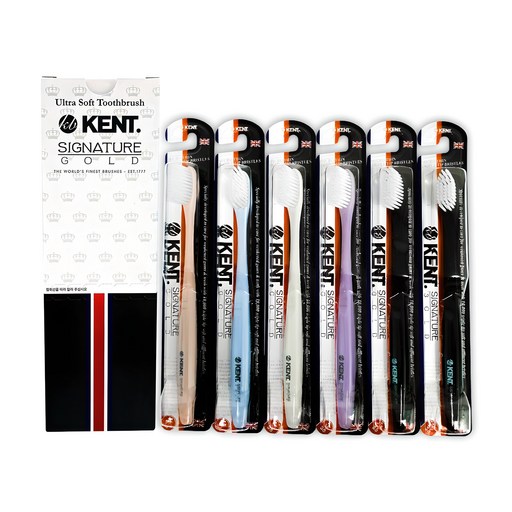 켄트 시그니처골드 초극세모칫솔, 6개입, 1세트