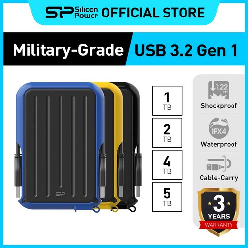 실리콘 파워 Silicon Power 외장HDD 방수 휴대용 외장하드 A66