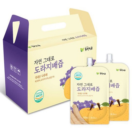 자연그대로 도라지배즙 100mlx30포 스파우트