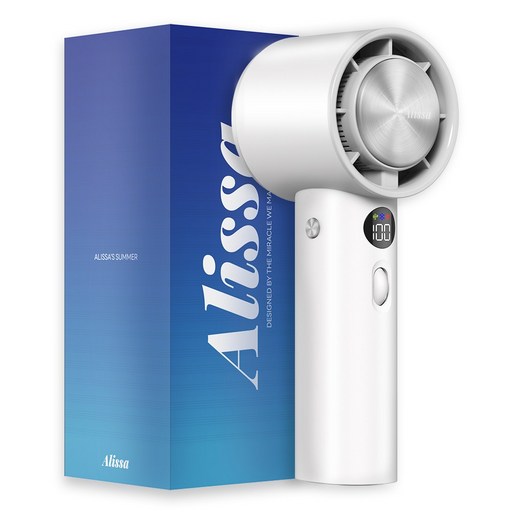 알리사 100단 아이스 터보 MAX 휴대용 선풍기, 화이트, APF01