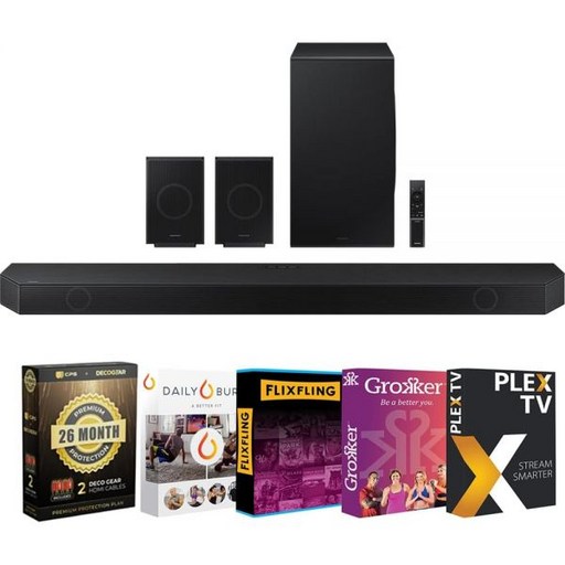 Samsung DH1389477 삼성 HQQ990D Q시리즈 11.1.4채널 무선 사운드바 2024 Tech Smart 영화 스트리밍 디지털 다운로드 Deco Gear HDMI, Samsung DH1389477 삼성 HQQ990D Q