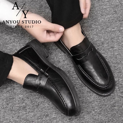 ANYOU 슬립온 구두 남성 가죽캐주얼 단화 로퍼 컴포트화 쿠션논슬립