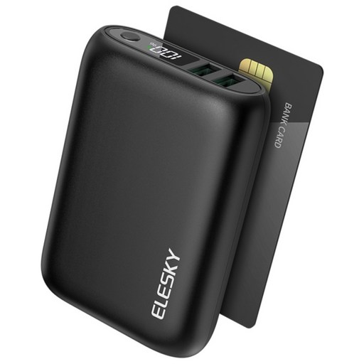 ELESKY엘스키 초미니 보조배터리 22.5W 고속충전 LED 잔량표시+3개 멀티단자 10000mAh DB06