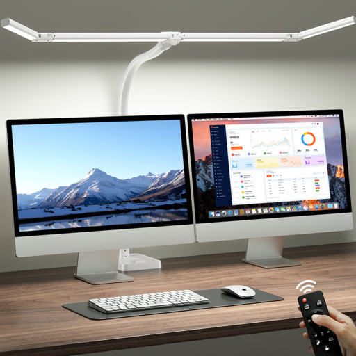 ACMEZING 접이식 확장형 베이스형 LED 와이드 스탠드 공부용 스탠드 25가지 색온도밝기 조절  리모컨 D9 Plus, 화이트
